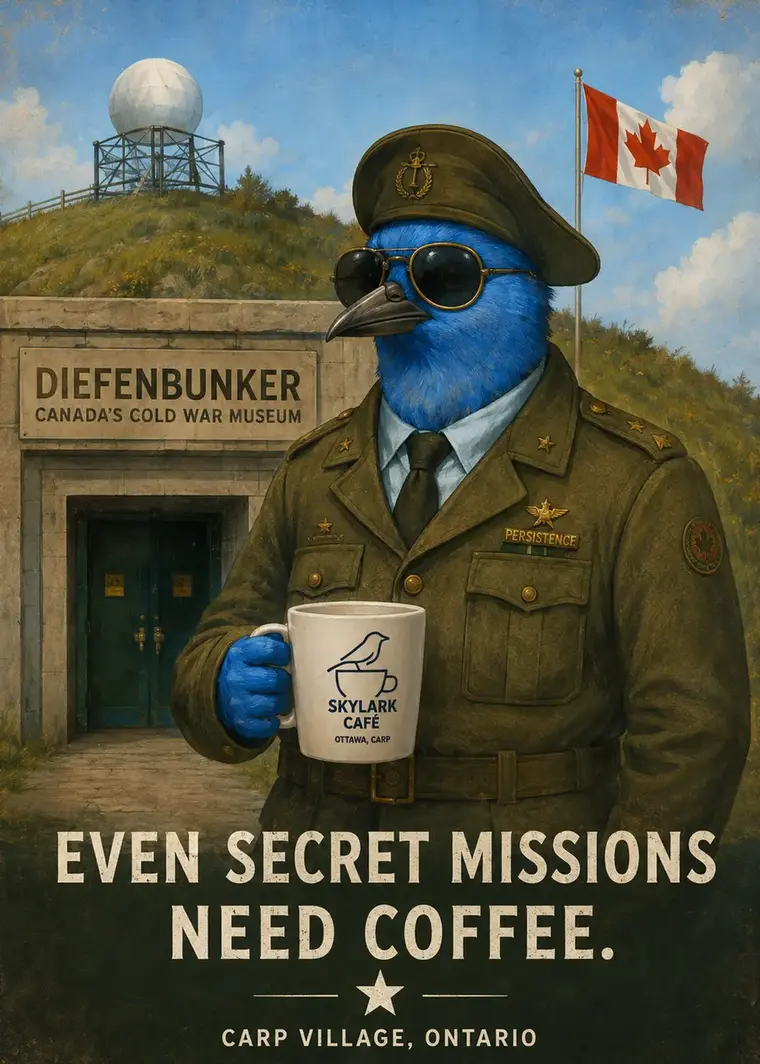 Diefenbunker Skylark vintage souvenir card from Carp
