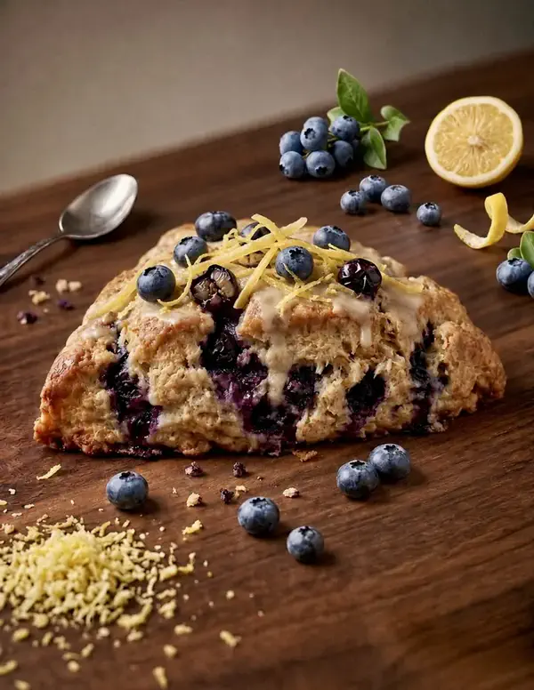 Lemon and blueberry scone