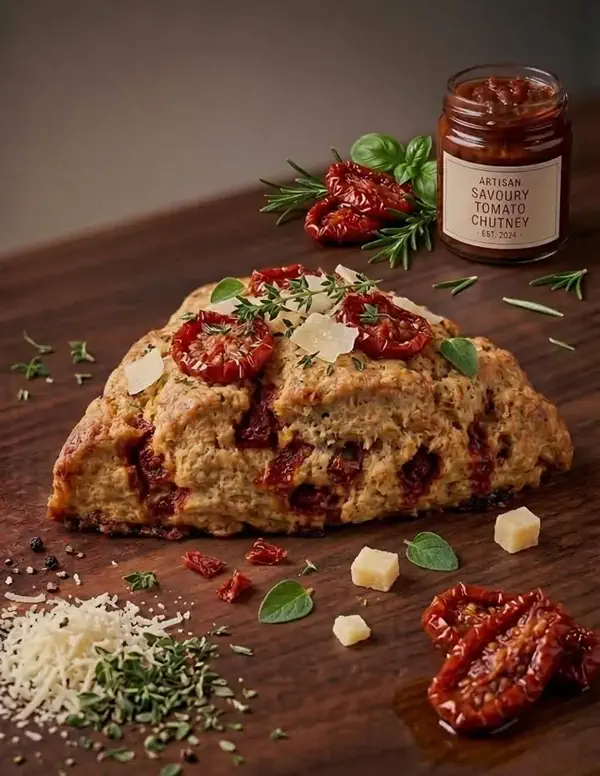 Savoury tomato, herb and cheese scone